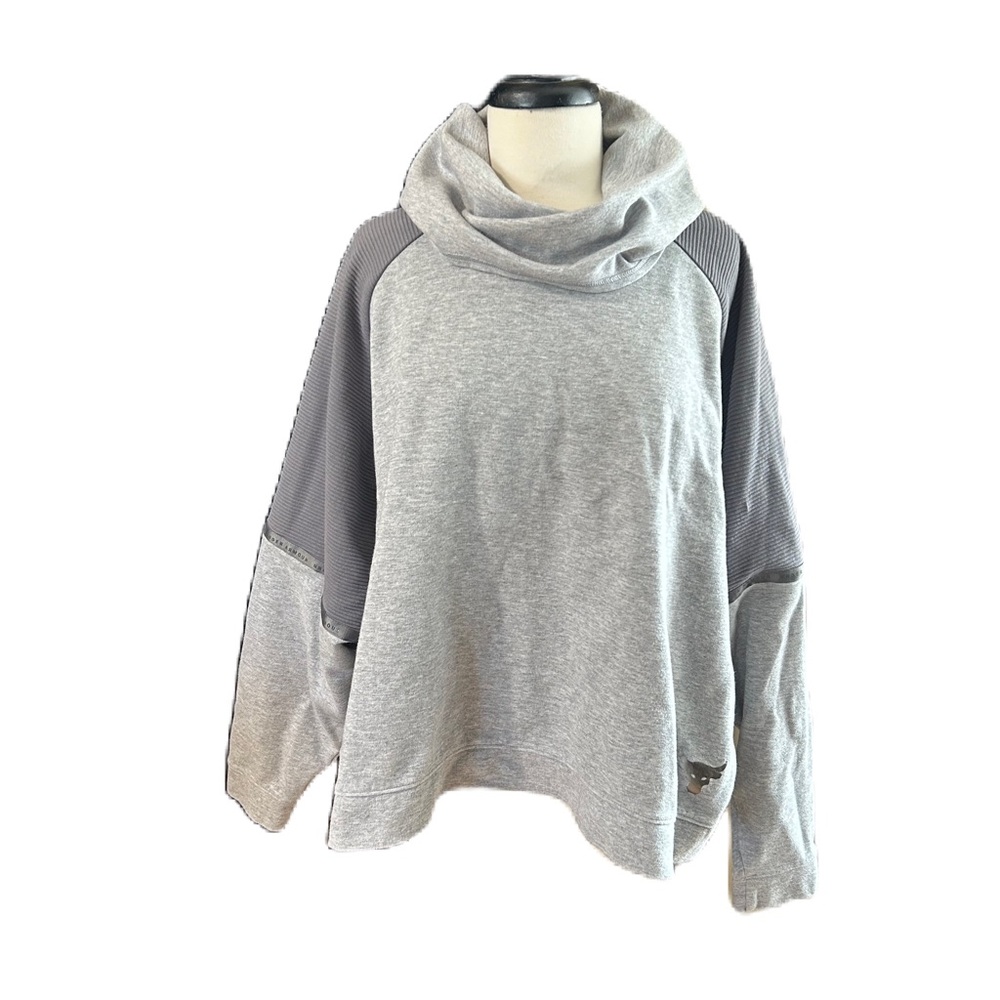 Under Armour Loose Coupe Hoodie All Day Hustle spell out Sweatshirt Gray size S